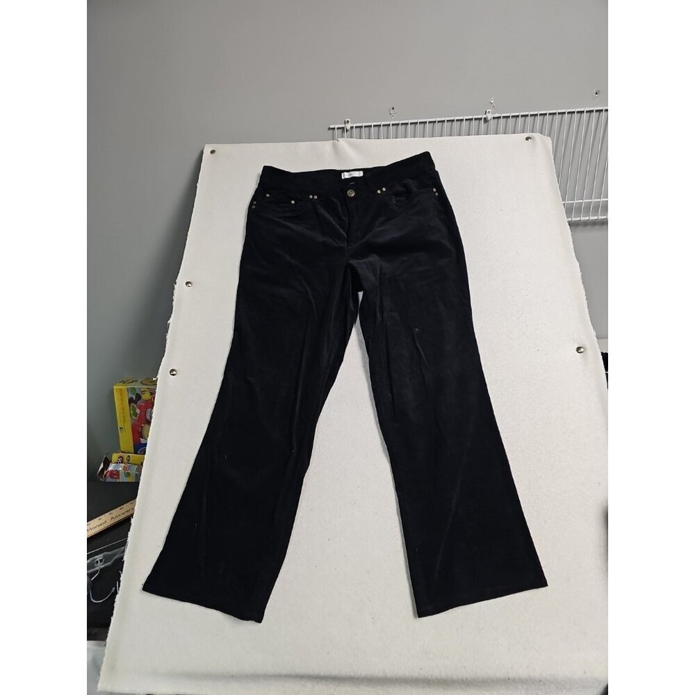 Christopher & Banks Black Corduroy Pants Modern Fit Straight Leg 14 Short NWT